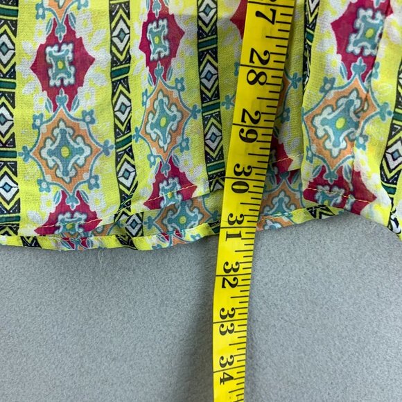 Fig & Flower Anthropologie Blouse Top Womens 2X Yellow Pullover Chiffon Layered - Picture 7 of 16